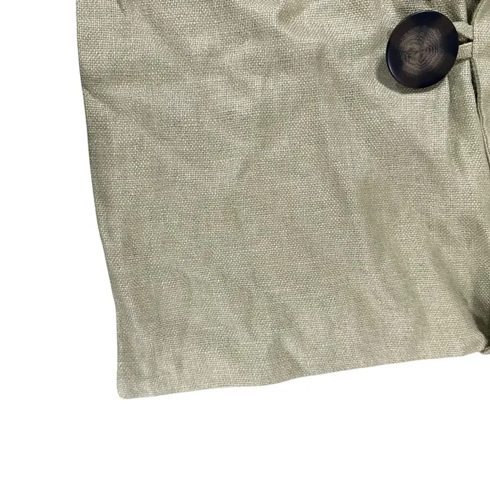 Pottery Barn 100% Linen Accent Pillow Cover Button Sage Green 18